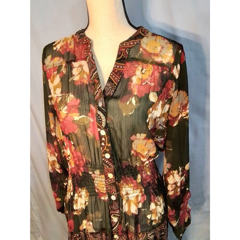 Happy Springs multi color semi sheer maxi dress. - Picture 3 of 7